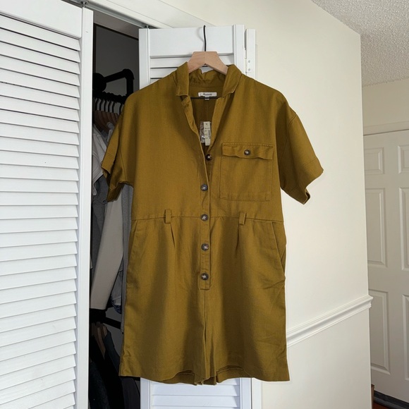 Madewell ‘Belted Safari Romper’ in Olive - Picture 3 of 5